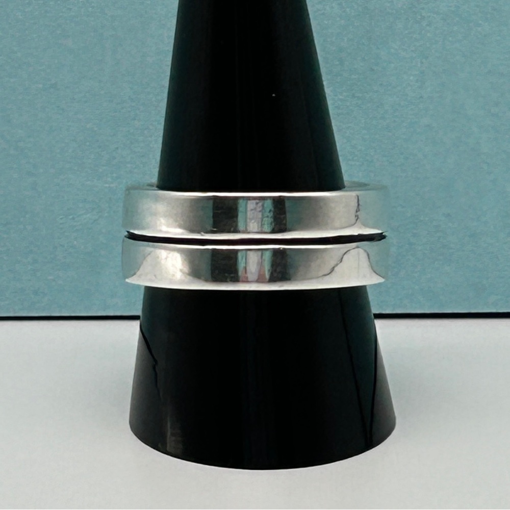 RARE Silpada 925 Sterling Silver Unisex Vintage Double Split Band Size 11 R0351 - Picture 7 of 15